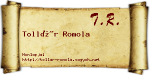 Tollár Romola névjegykártya